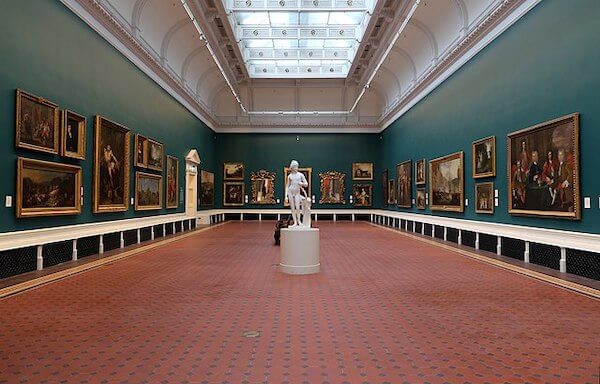 a large room with paintings on the wall National Gallery of Ireland